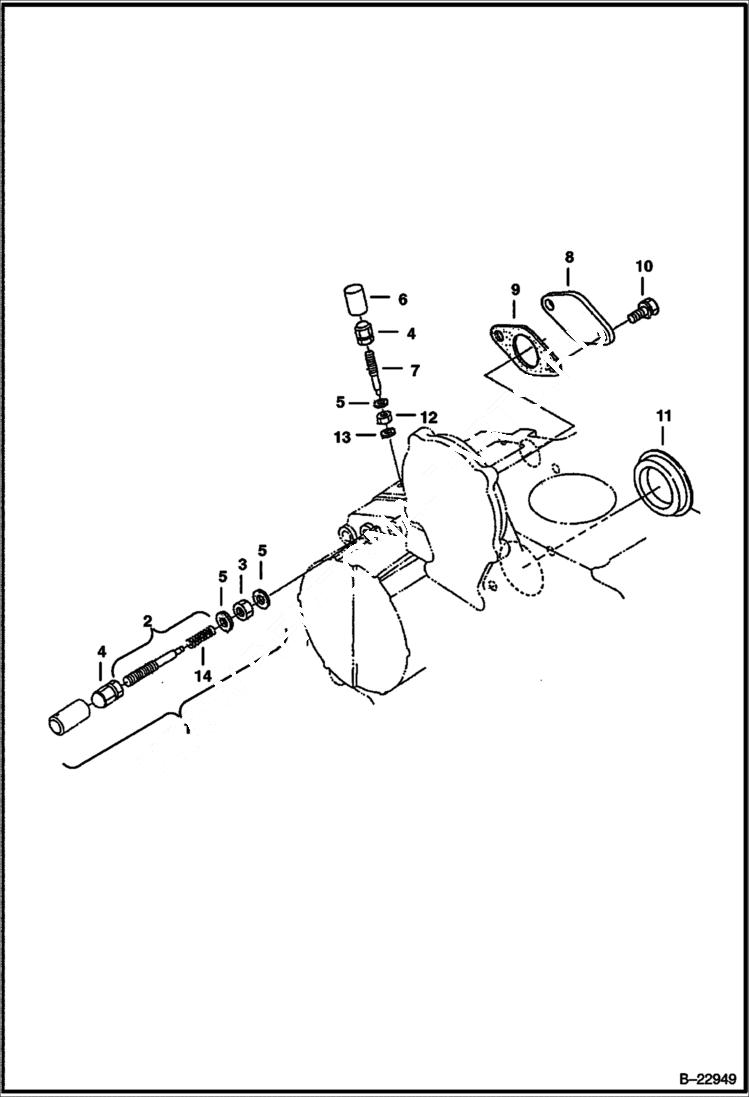 Схема запчастей Bobcat 500s - ENGINE STOP LEVER Kubota D1105 Tier II - S/N 5280, 5281, 5391 & 5394 (1st 4 Digits) POWER UNIT