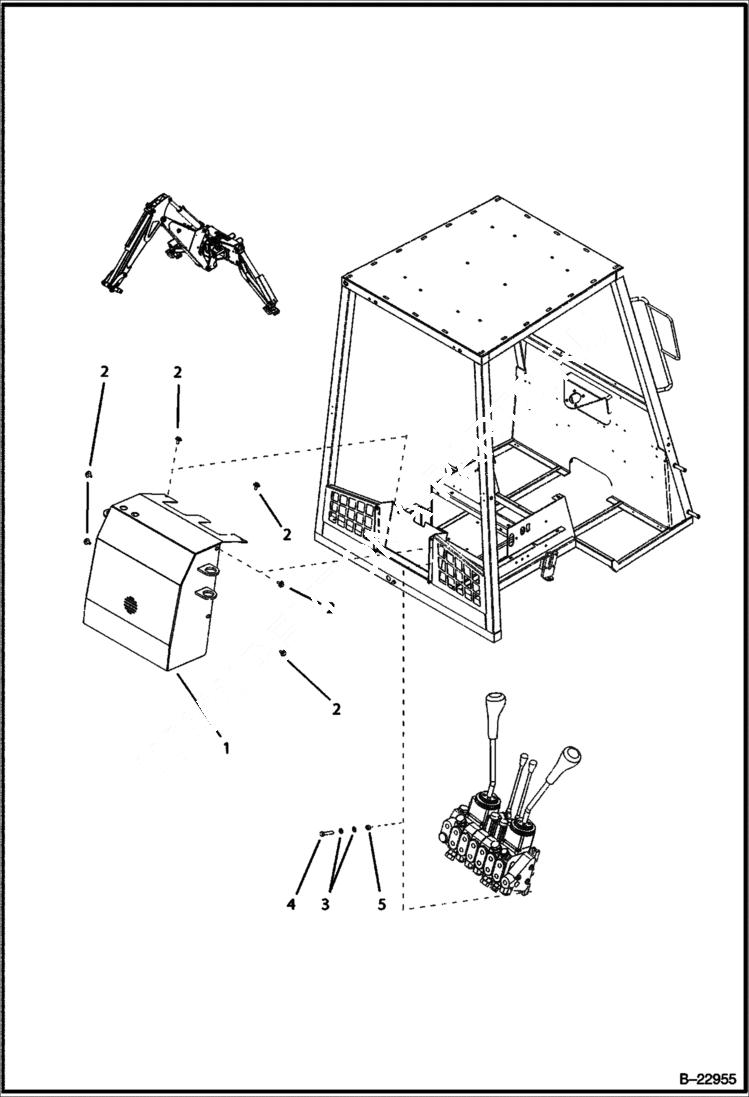 Схема запчастей Bobcat B100 - ROPS/FOPS Backhoe Control Valve CANOPY