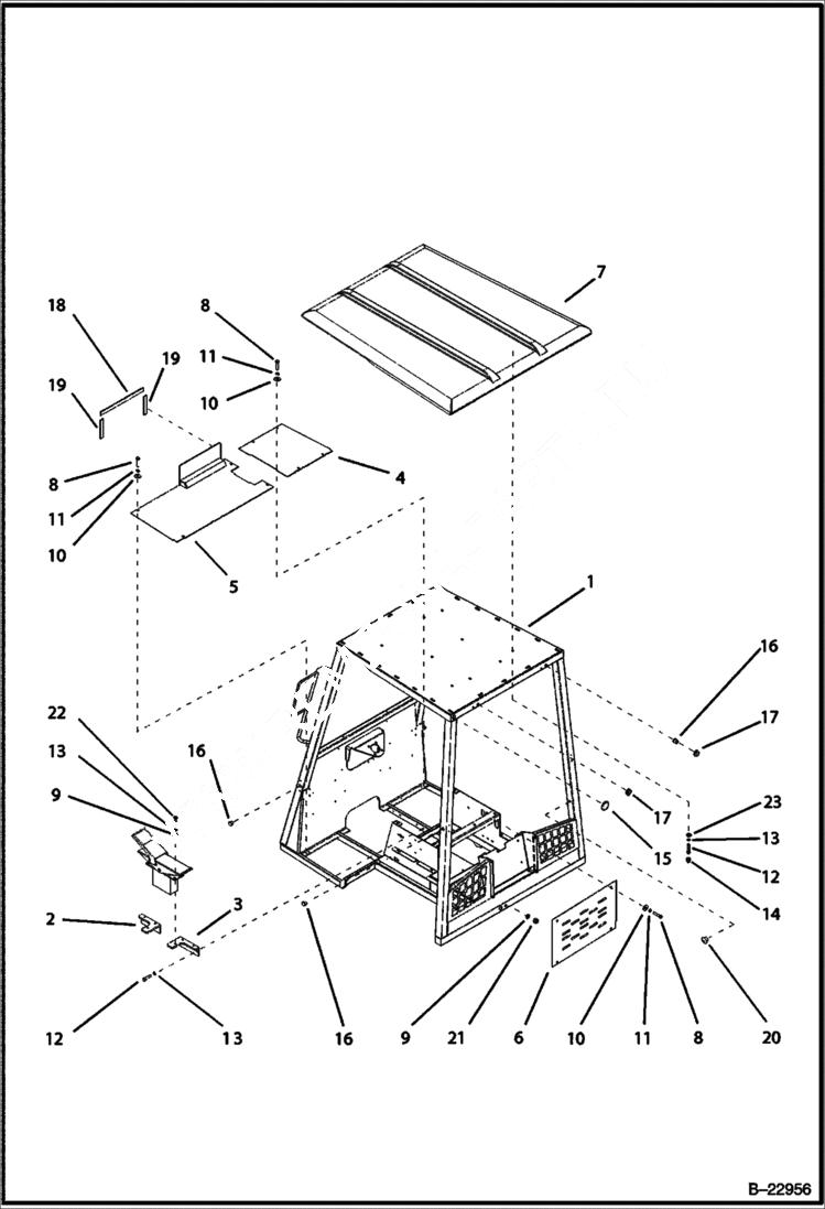 Схема запчастей Bobcat B100 - ROPS/FOPS CANOPY