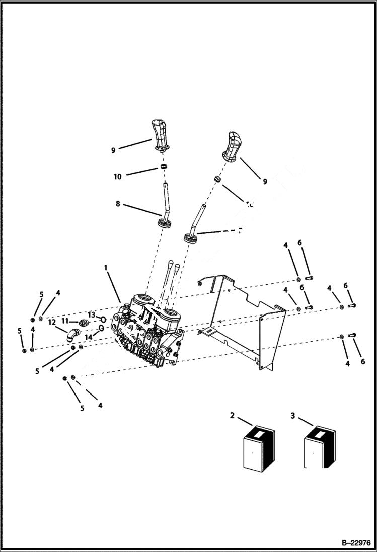 Схема запчастей Bobcat B100 - HYDRAULIC CIRCUITRY Center Mount Backhoe HYDRAULIC SYSTEM