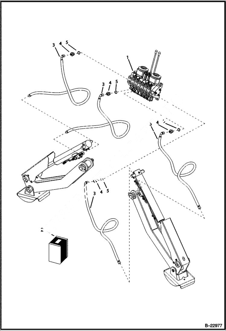 Схема запчастей Bobcat B100 - HYDRAULIC CIRCUITRY Center Mount Backhoe HYDRAULIC SYSTEM