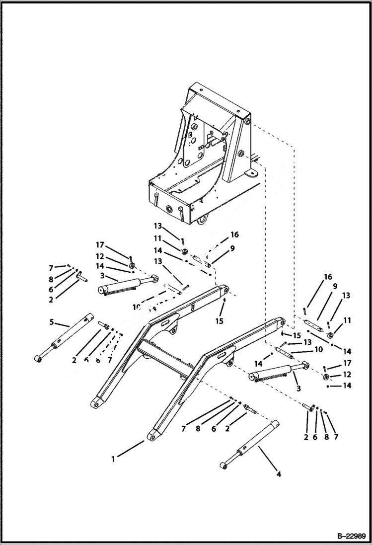 Схема запчастей Bobcat B100 - HYDRAULIC CIRCUITRY Loading Arms HYDRAULIC SYSTEM