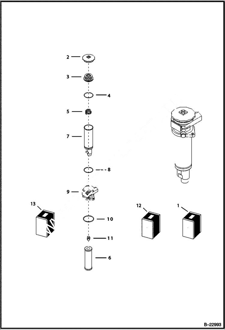 Схема запчастей Bobcat B100 - HYDRAULIC CIRCUITRY Filter HYDRAULIC SYSTEM