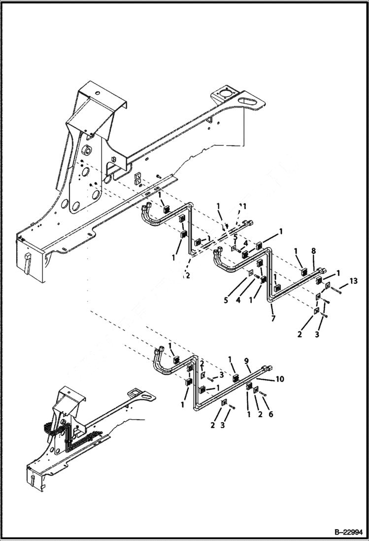 Схема запчастей Bobcat B100 - HYDRAULIC CIRCUITRY Frame HYDRAULIC SYSTEM