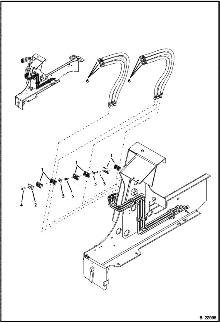 Схема запчастей Bobcat B100 - HYDRAULIC CIRCUITRY Frame HYDRAULIC SYSTEM