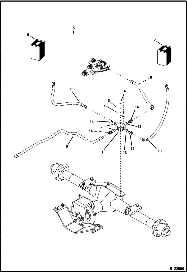 Схема запчастей Bobcat B100 - HYDRAULIC CIRCUITRY Frame HYDRAULIC SYSTEM