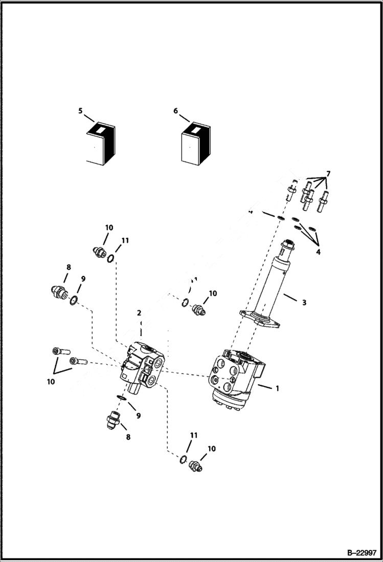 Схема запчастей Bobcat B100 - HYDRAULIC CIRCUITRY Frame HYDRAULIC SYSTEM