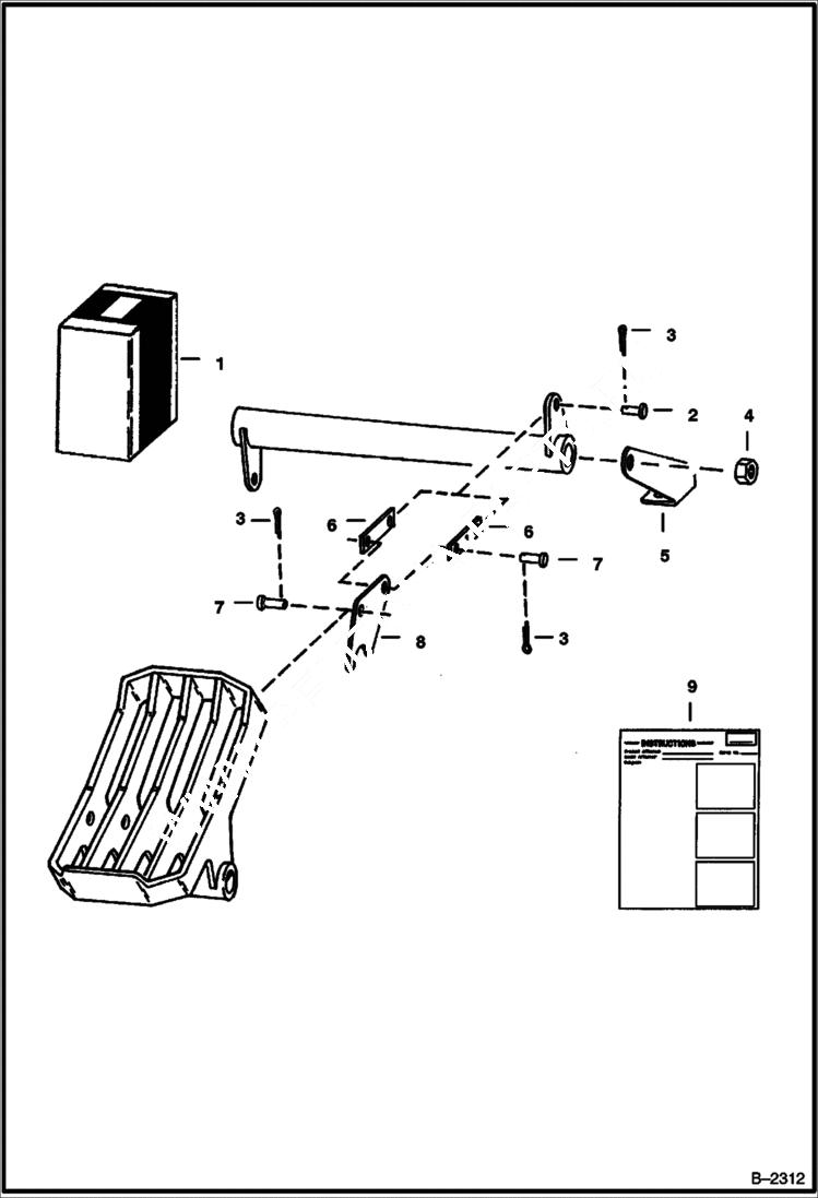 Схема запчастей Bobcat 800s - AUXILIARY PEDAL LATCH KIT ACCESSORIES & OPTIONS