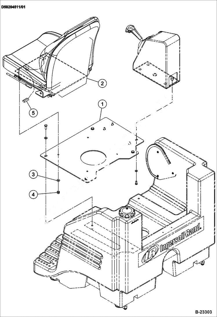 Схема запчастей Bobcat BCA12 - SEAT ASSEMBLY (Suspension) (Optional) CONSOLE