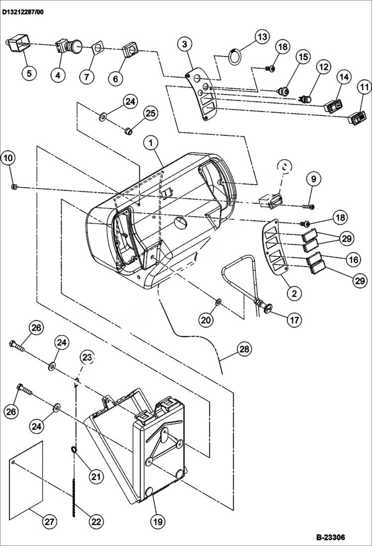 Схема запчастей Bobcat BCA12 - CONSOLE ASSEMBLY (For Pressurized Water Installation) (Optional) CONSOLE