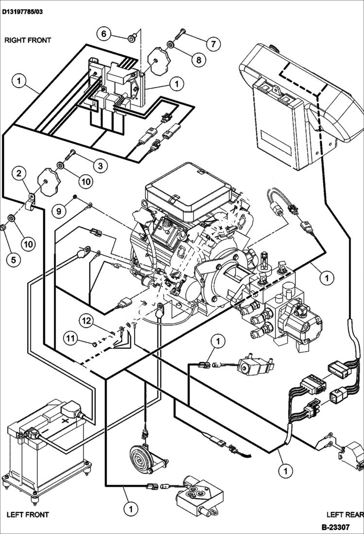 Схема запчастей Bobcat BCA12 - WIRE HARNESS INSTALLATION ELECTRICAL SYSTEM