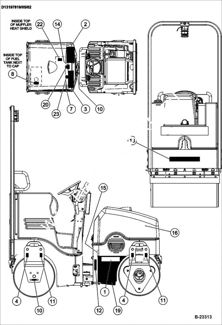 Схема запчастей Bobcat BCA12 - DECAL INSTALLATION ACCESSORIES & OPTIONS