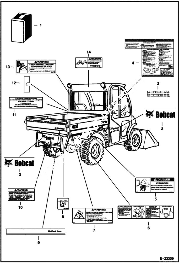 Схема запчастей Bobcat 5600 - DECALS ACCESSORIES & OPTIONS