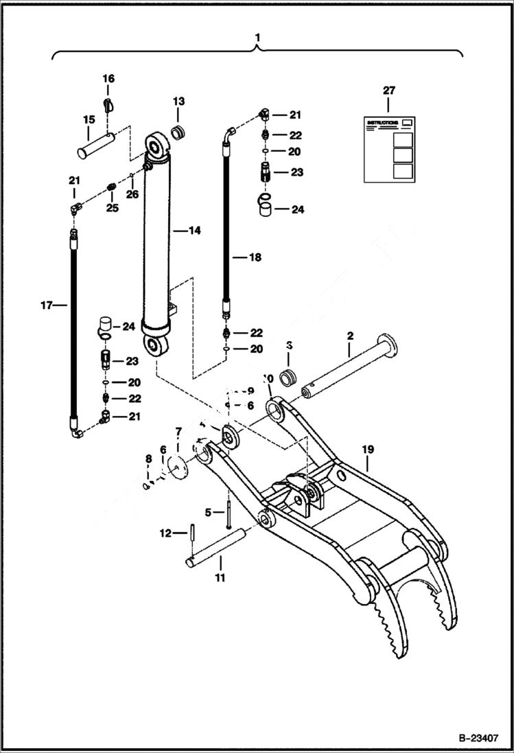 Схема запчастей Bobcat 442 - HYDRAULIC CLAMP KIT WERK-BRAU ACCESSORIES & OPTIONS