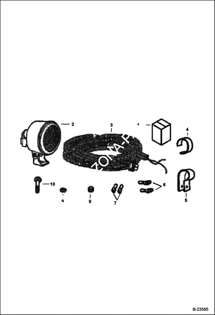 Схема запчастей Bobcat 2200 - REAR FACING FLOODLIGHT ACCESSORIES & OPTIONS