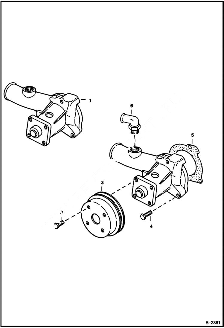 Схема запчастей Bobcat 700s - WATER PUMP POWER UNIT