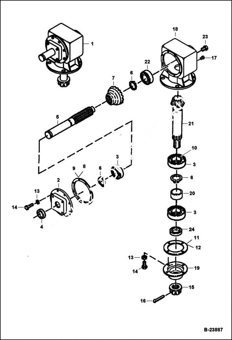 Схема запчастей Bobcat ROTARY CUTTER - ROTARY CUTTER (Gearbox) (3RC60 A7RR) (3RC70 A7RS) Компактные тракторы
