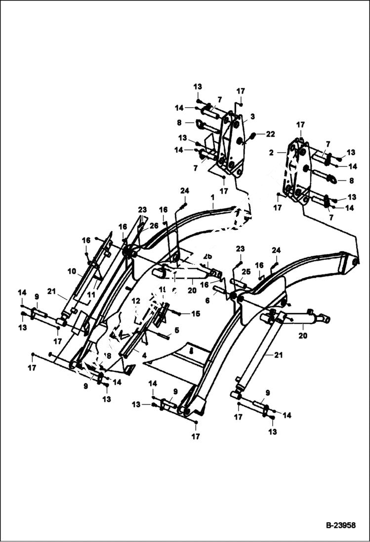 Схема запчастей Bobcat LOADER - TRACTOR LOADER 9TL (AE35) (Main Frame) Компактные тракторы