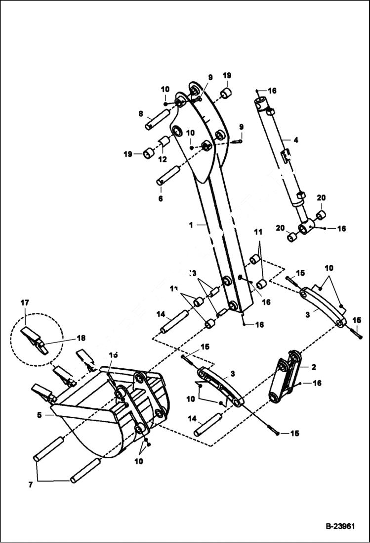 Схема запчастей Bobcat BACKHOE - BACKHOE 7TB (Dipper & Bucket) BACKHOE