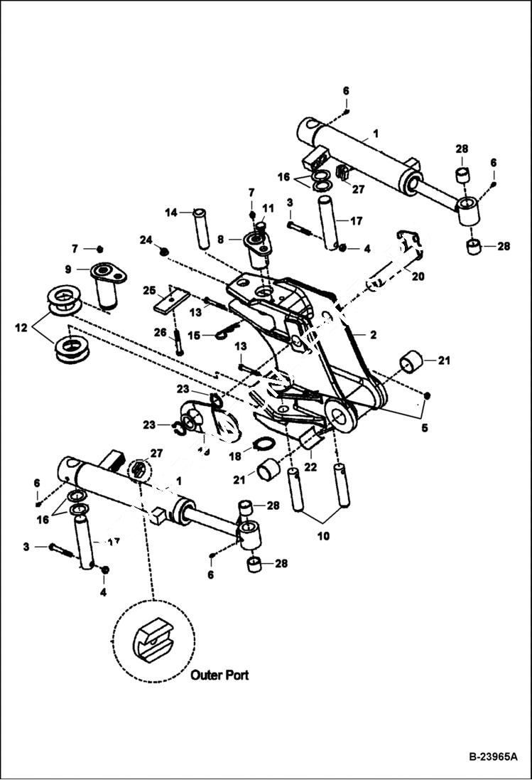 Схема запчастей Bobcat BACKHOE - BACKHOE 8TB (Swing Frame) BACKHOE