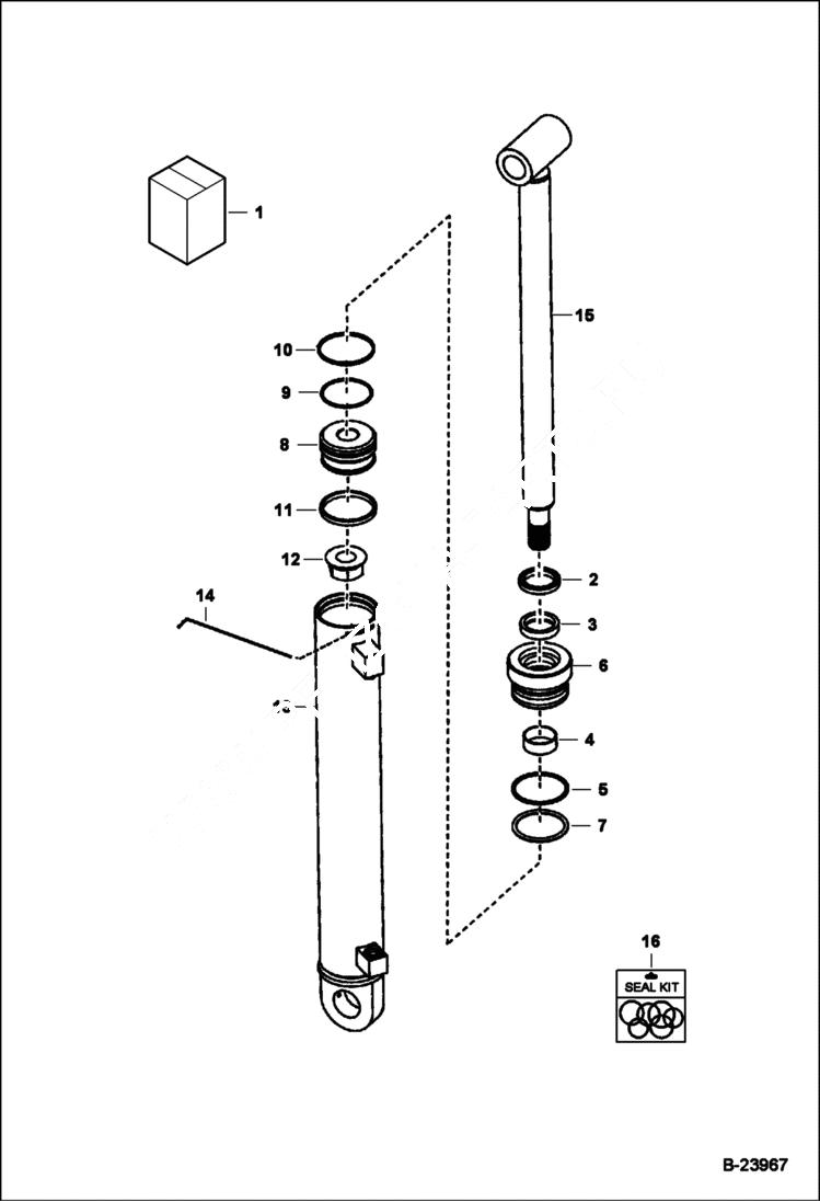 Схема запчастей Bobcat BACKHOE - BACKHOE 7TB (Boom Cylinder) BACKHOE