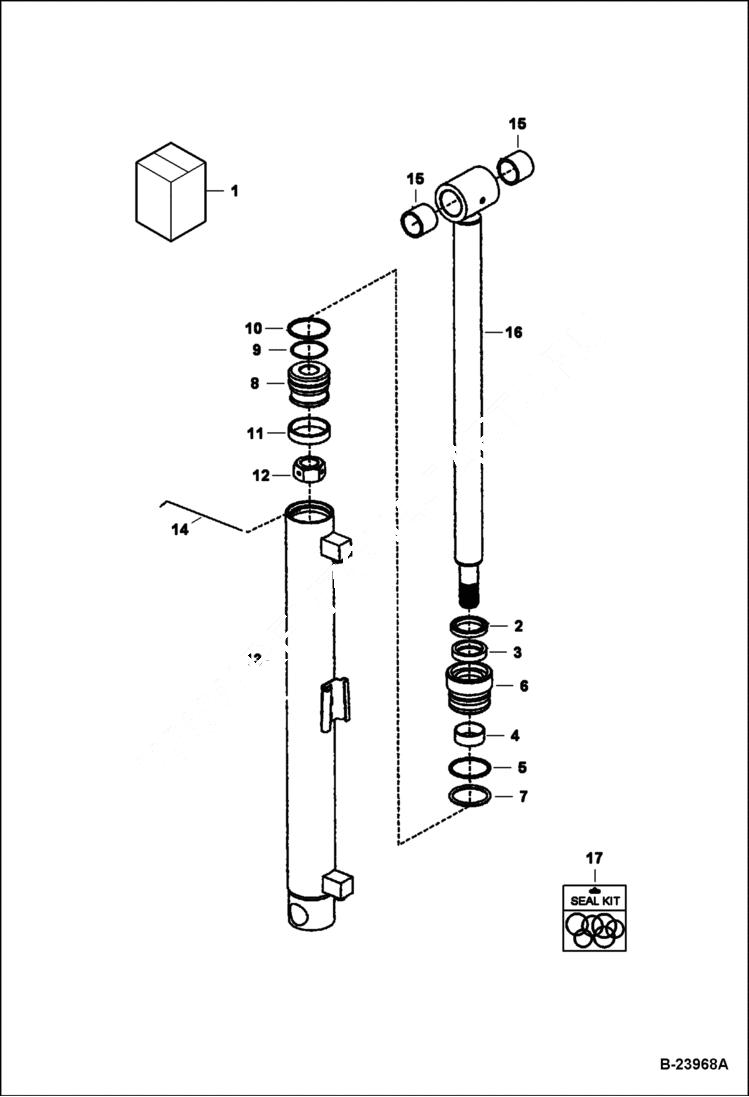 Схема запчастей Bobcat BACKHOE - BACKHOE 8TB (Bucket Cylinder) BACKHOE