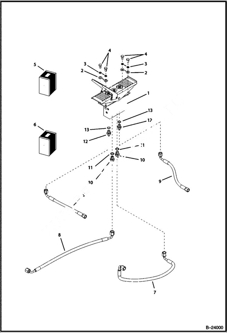 Схема запчастей Bobcat B100 - HYDRAULIC CIRCUITRY Frame HYDRAULIC SYSTEM