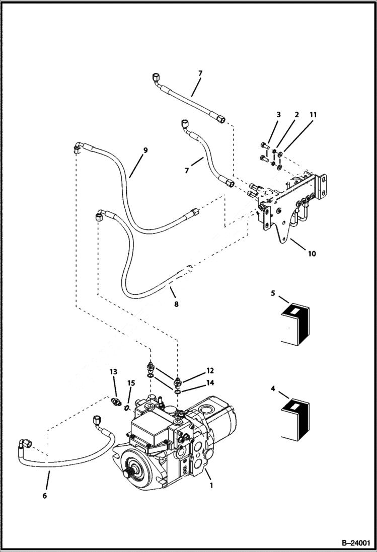 Схема запчастей Bobcat B100 - HYDRAULIC CIRCUITRY Frame HYDRAULIC SYSTEM