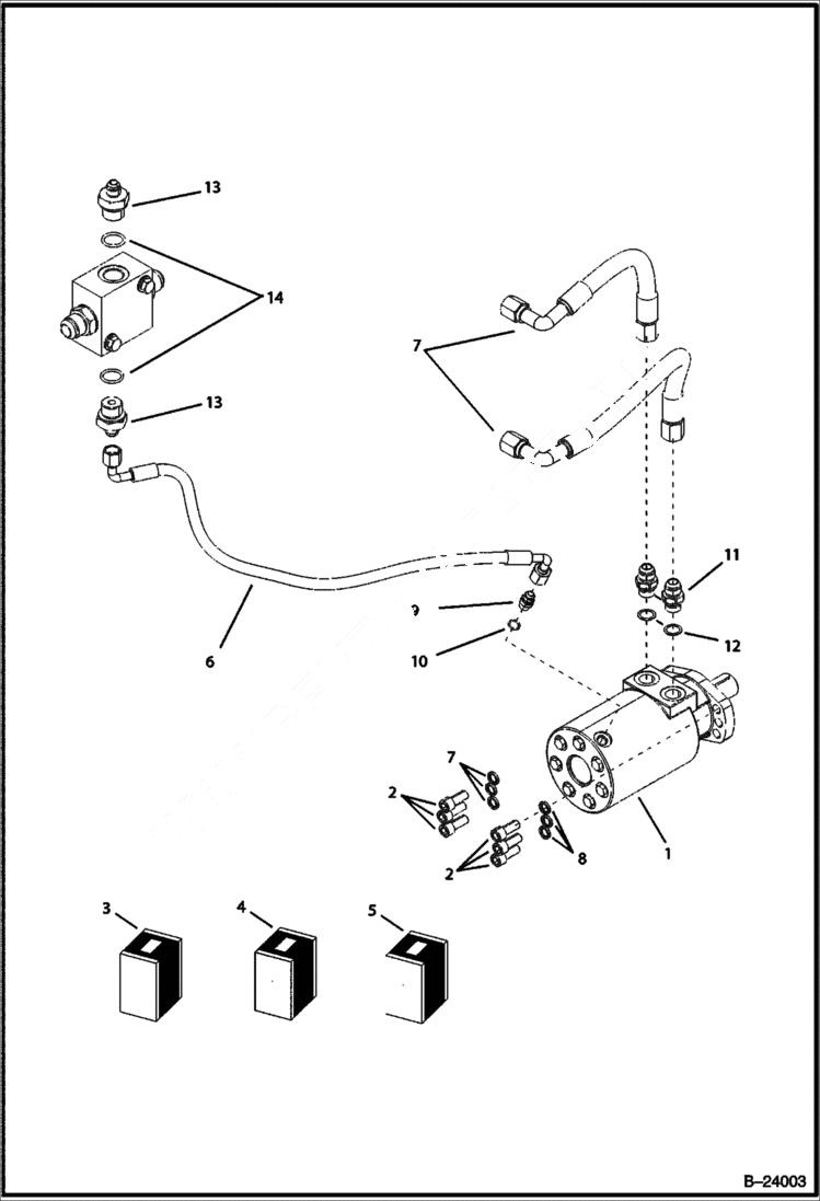 Схема запчастей Bobcat B100 - HYDRAULIC CIRCUITRY Frame HYDRAULIC SYSTEM