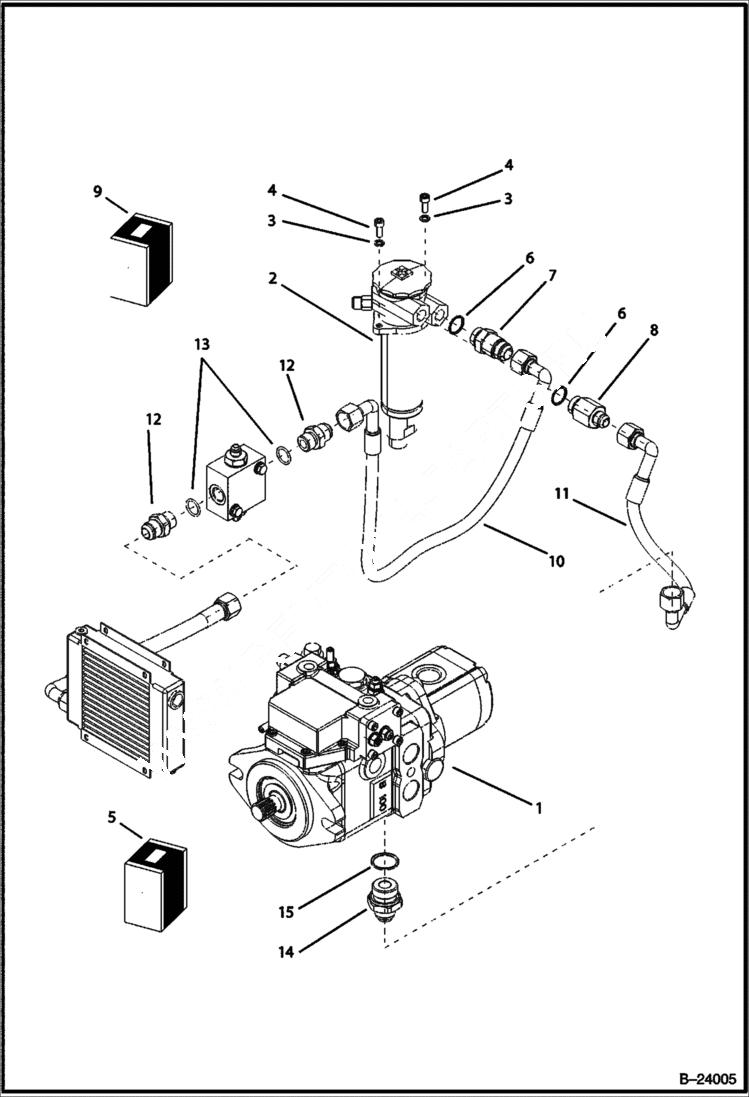 Схема запчастей Bobcat B100 - HYDRAULIC CIRCUITRY Frame HYDRAULIC SYSTEM