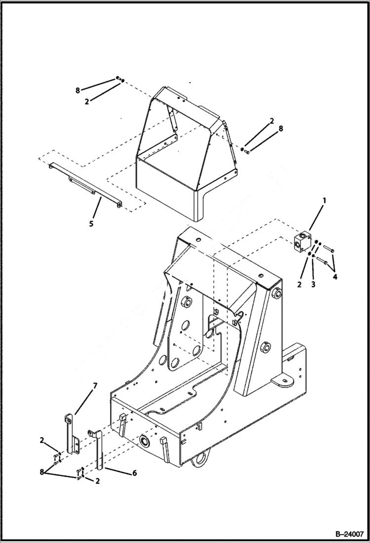 Схема запчастей Bobcat B100 - HYDRAULIC CIRCUITRY Frame HYDRAULIC SYSTEM