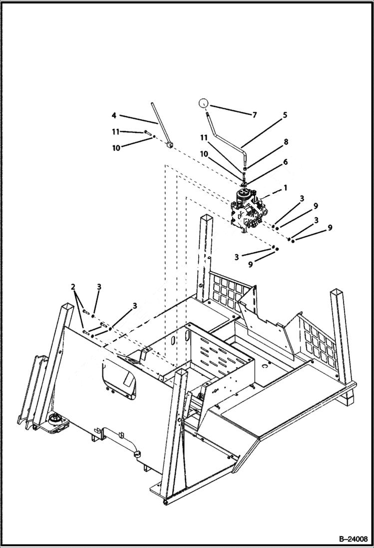 Схема запчастей Bobcat B100 - HYDRAULIC CIRCUITRY Frame HYDRAULIC SYSTEM