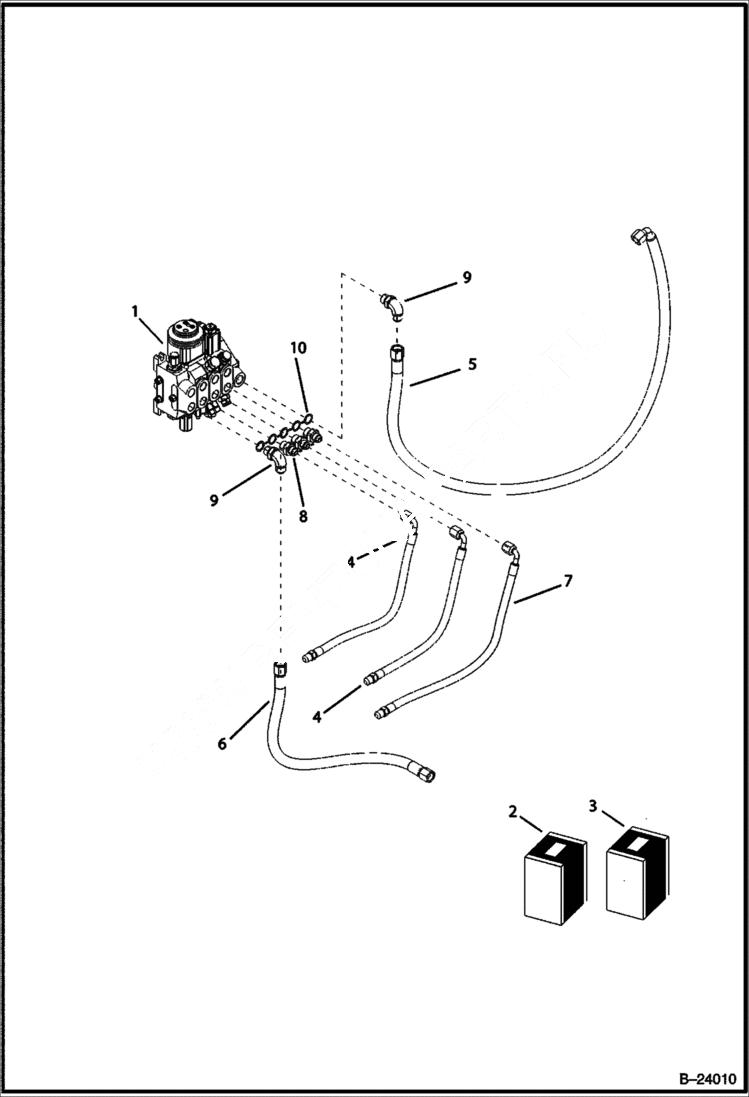 Схема запчастей Bobcat B100 - HYDRAULIC CIRCUITRY Frame HYDRAULIC SYSTEM