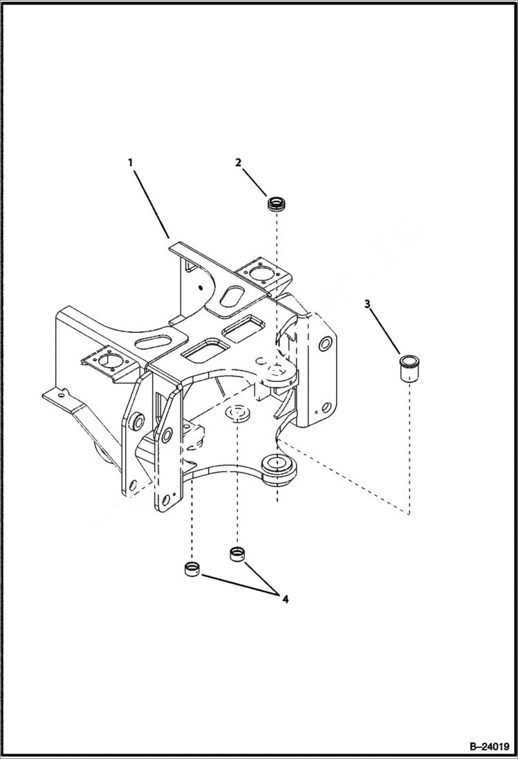 Схема запчастей Bobcat B100 - BEARING Center Mount Backhoe WORK EQUIPMENT