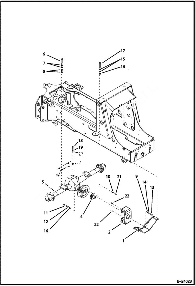 Схема запчастей Bobcat B100 - REAR AXLES AXLES