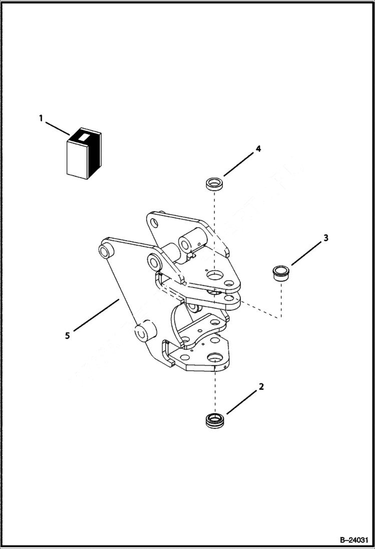 Схема запчастей Bobcat B100 - SWING BUSHING Center Mount Backhoe WORK EQUIPMENT