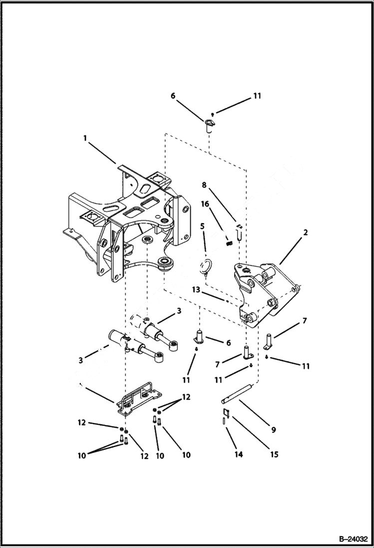 Схема запчастей Bobcat B100 - SWING Center Mount Backhoe WORK EQUIPMENT