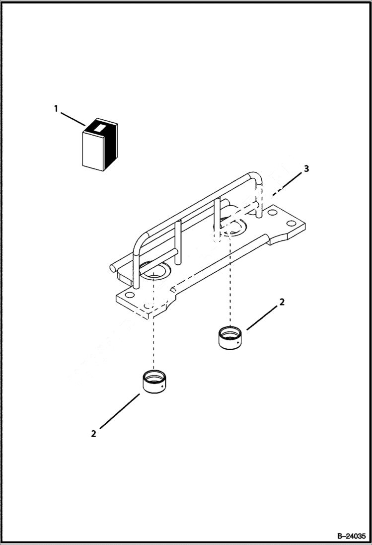 Схема запчастей Bobcat B100 - BRACKET & BUSHING Center Mount Backhoe WORK EQUIPMENT