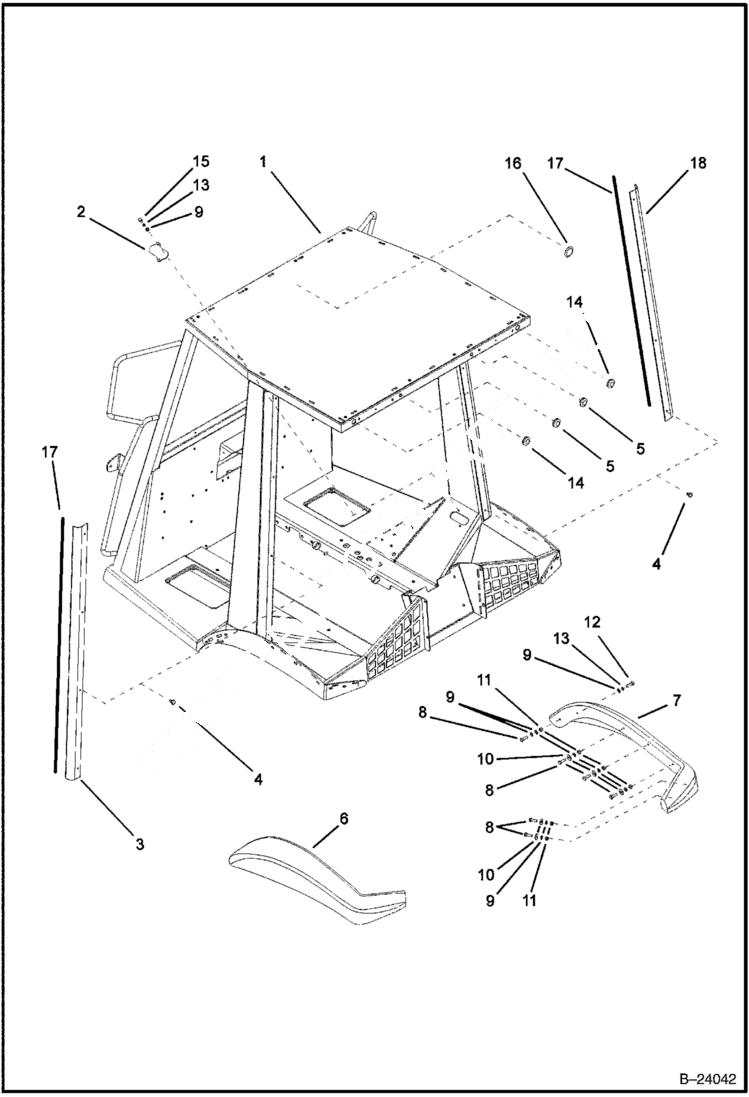 Схема запчастей Bobcat BL370 - ROPS/FOPS CANOPY