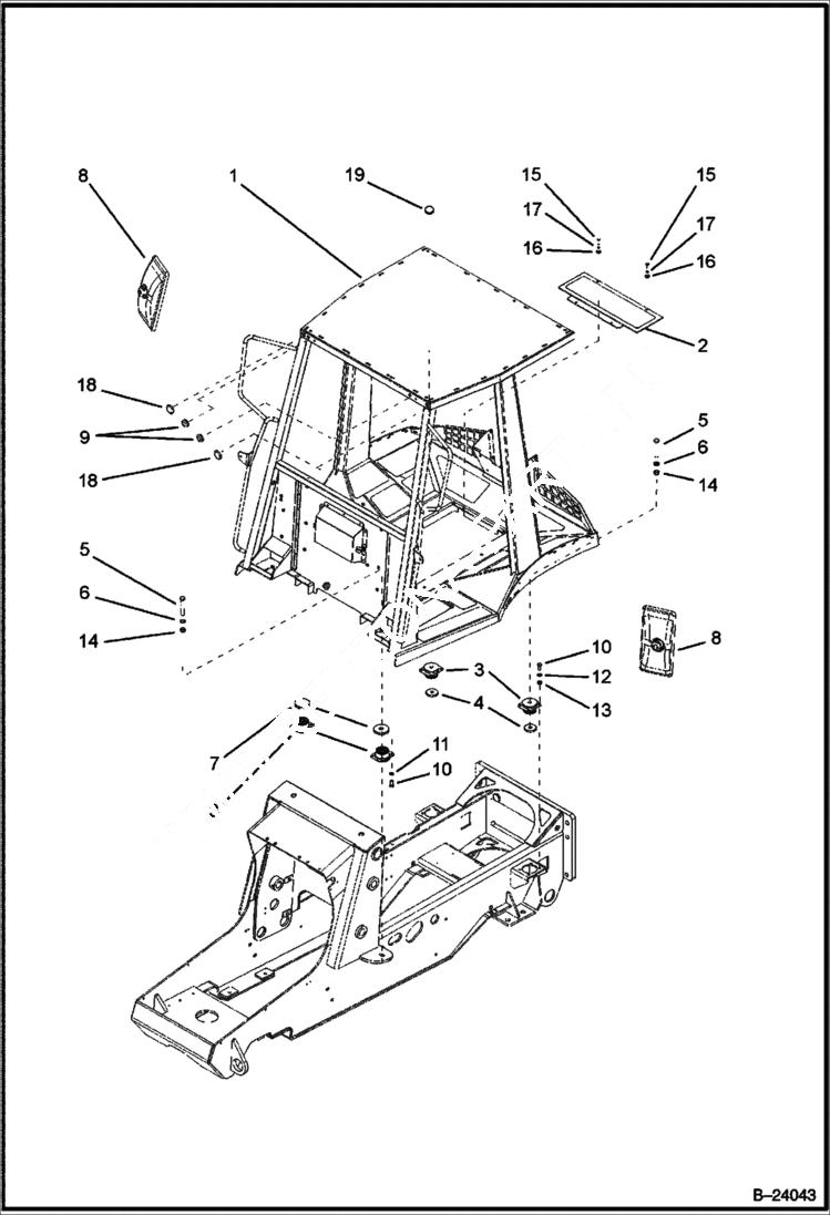 Схема запчастей Bobcat BL370 - ROPS/FOPS CANOPY