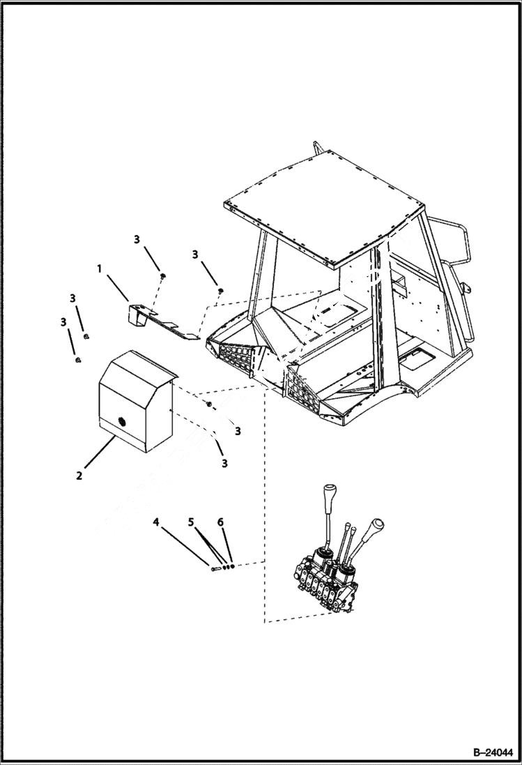 Схема запчастей Bobcat BL370 - ROPS/FOPS Cover Rear Distributor CANOPY