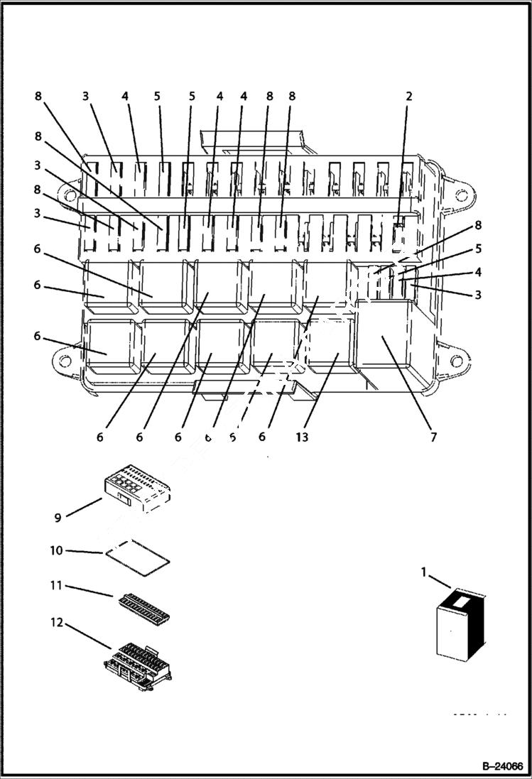 Схема запчастей Bobcat BL370 - ELECTRICAL CIRCUITRY (Fuse Box) ELECTRICAL SYSTEM