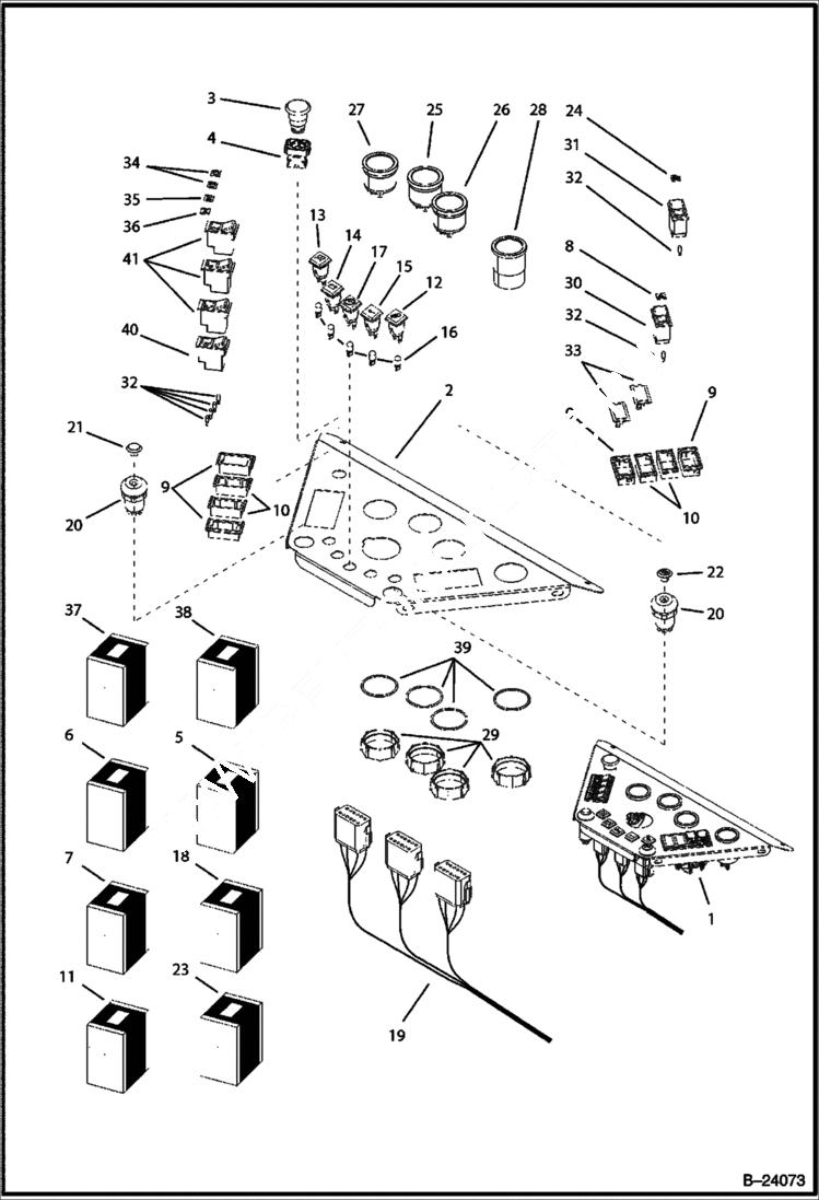 Схема запчастей Bobcat BL370 - ELECTRICAL CIRCUITRY (Dashboard) ELECTRICAL SYSTEM