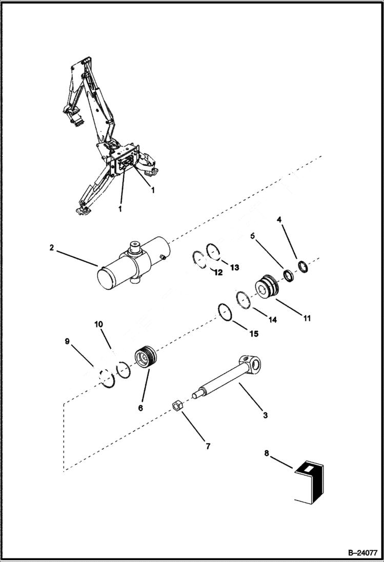 Схема запчастей Bobcat B300 - TRUNNION Center Mount Backhoe WORK EQUIPMENT