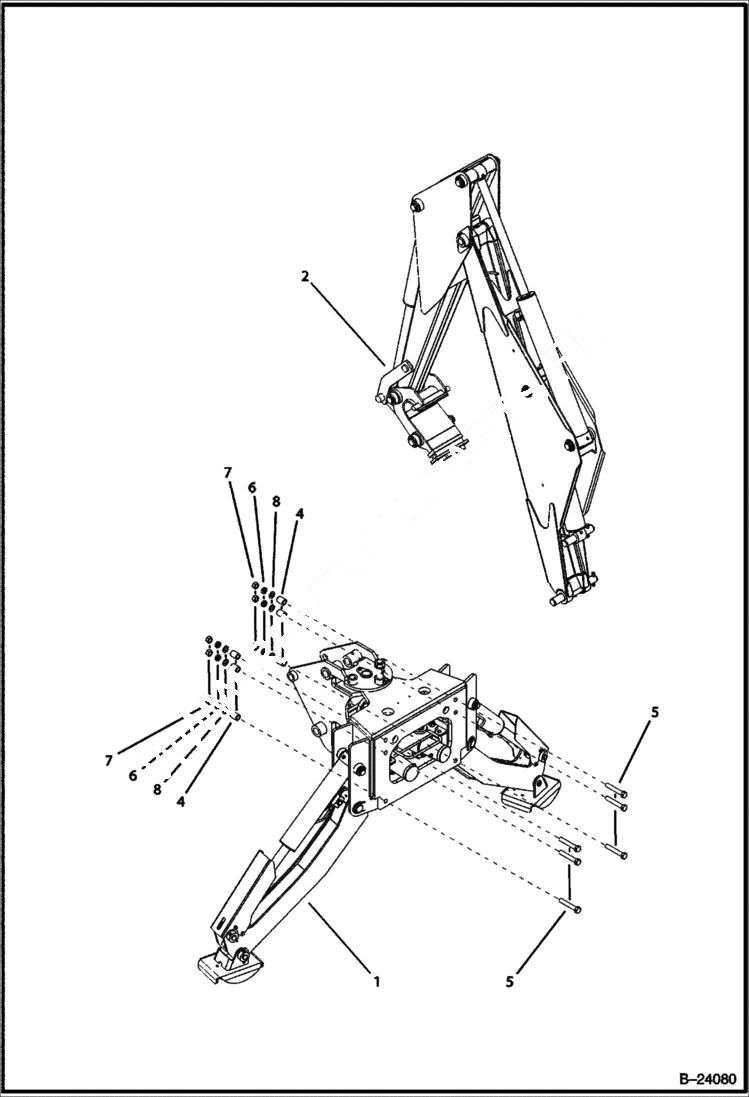 Схема запчастей Bobcat BL370 - CENTER MOUNT BACKHOE WORK EQUIPMENT