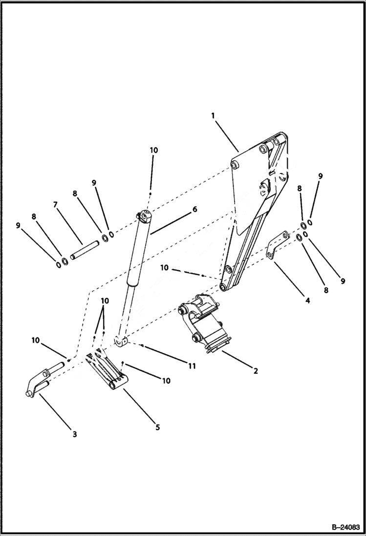 Схема запчастей Bobcat BL370 - ARM ASSY Center Mount Backhoe WORK EQUIPMENT