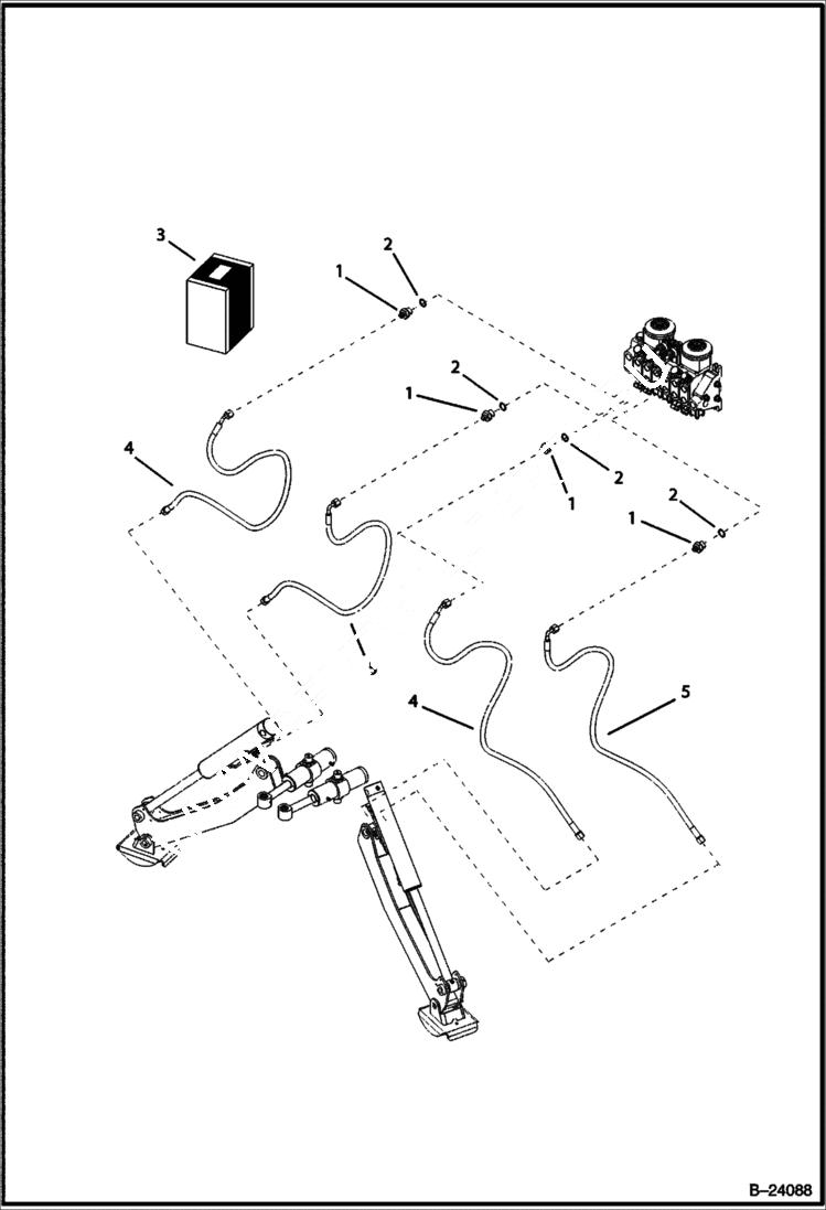 Схема запчастей Bobcat BL370 - HYDRAULIC CIRCUITRY (Center Backhoe) HYDRAULIC SYSTEM