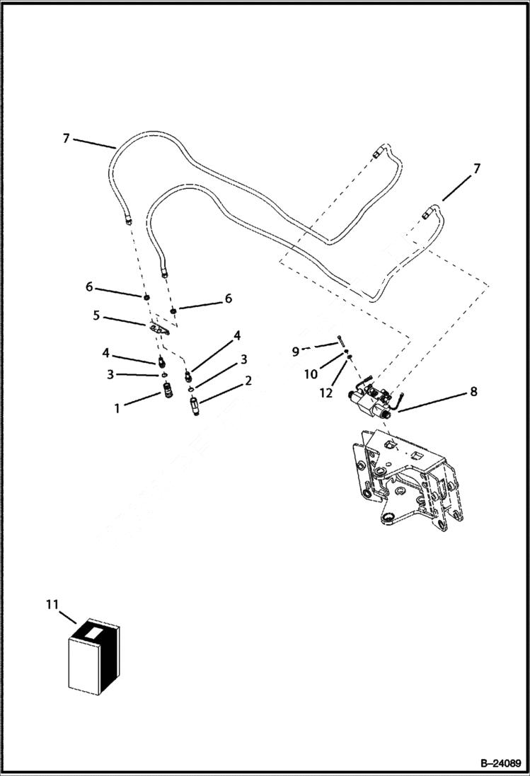 Схема запчастей Bobcat B300 - HYDRAULIC CIRCUITRY Center Backhoe HYDRAULIC SYSTEM