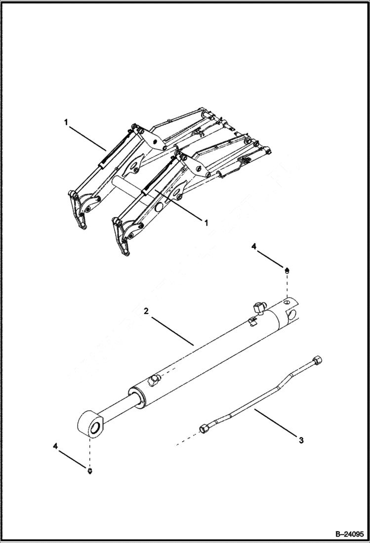 Схема запчастей Bobcat BL375 - TILT CYLINDER (BL370) 5704 11035 & Above (BL375) 5718 11014 & Above HYDRAULIC SYSTEM