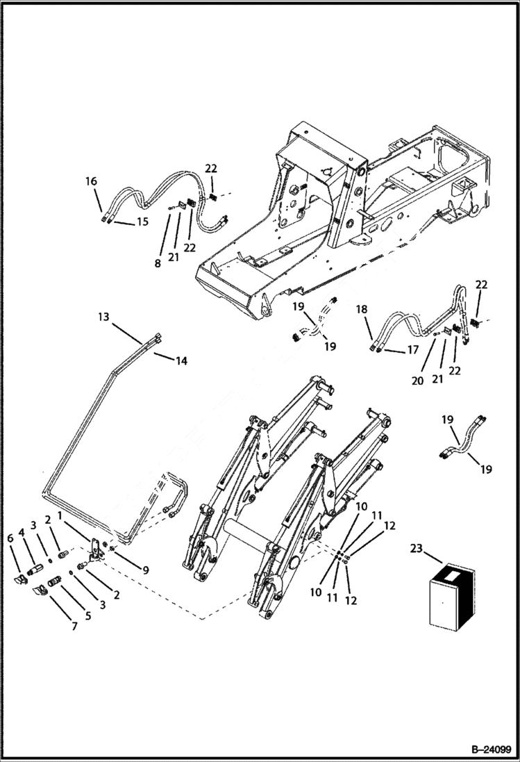 Схема запчастей Bobcat B300 - HYDRAULIC CIRCUITRY Loading Arms HYDRAULIC SYSTEM